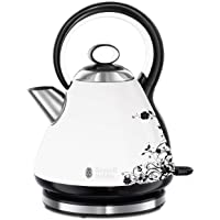 Los mejores  - Russell Hobbs Legacy Floral - Hervidor de Agua Eléctrico (2400W- 1-7l- Acero Inoxidable- Blanco y Negro) -ref. 21963-70